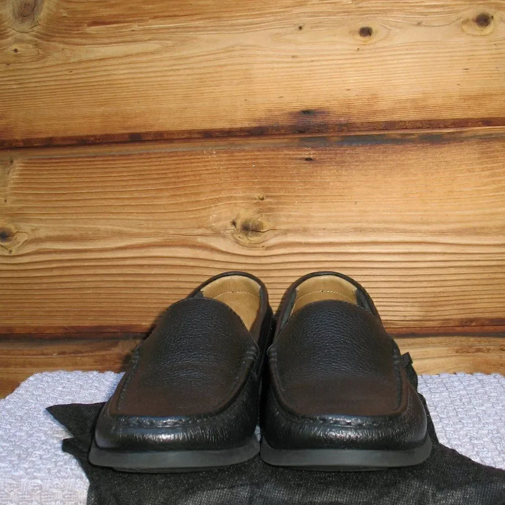 Mens Black Soft Leather Loafer 9